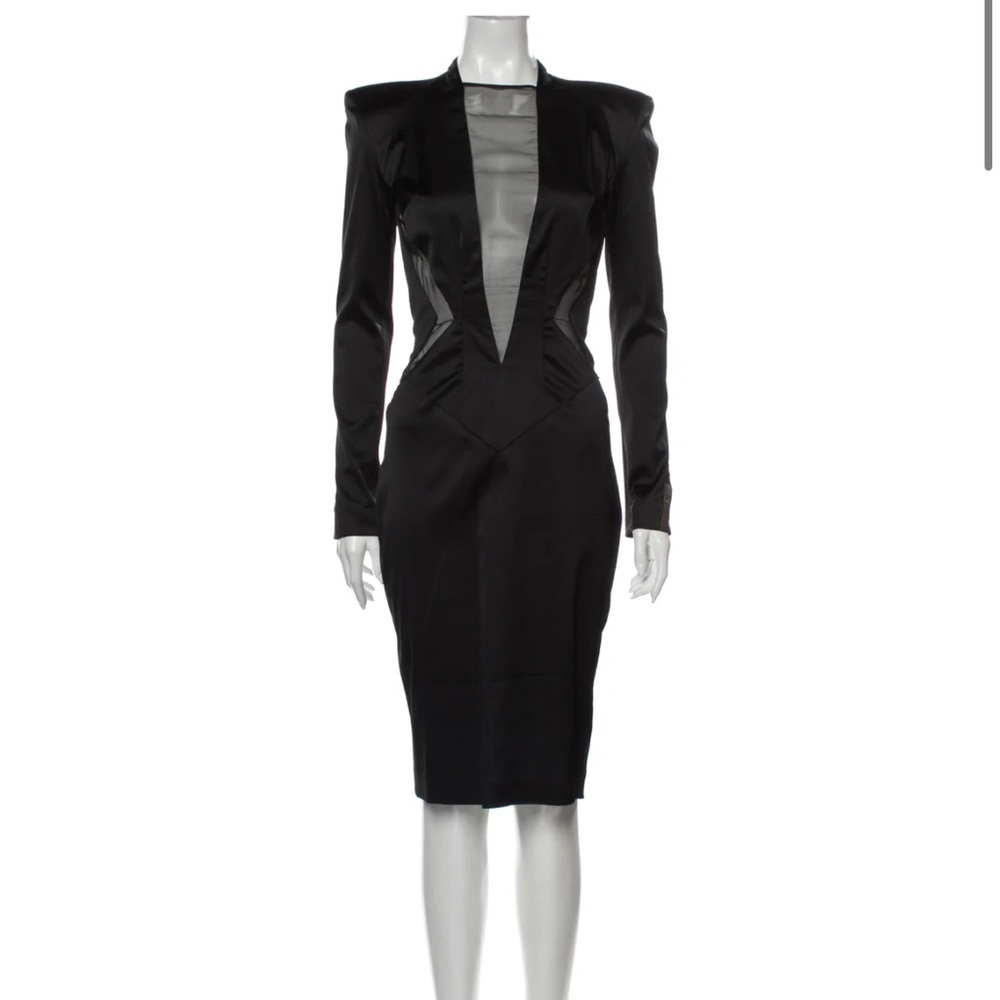 Alexandre Vauthier sheer paneled dress.